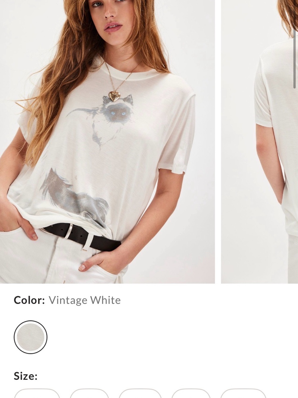 Free People x Junk Food shadow cat oversized Tee